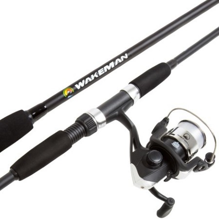 LEISURE SPORTS Fishing Rod and Reel Combo, Spinning Reel, Gear for Bass and Trout Fishing, Great for Kids, Black 176151LZU